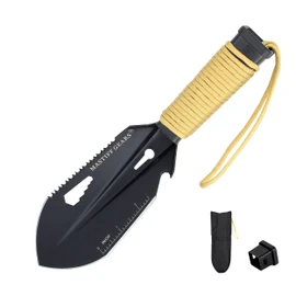 Mastiff Gears® Ultralight Mini Shovel, Camping Spade, Gardening Trowel, Handy Multi-Tool for Backpacking, Camping, Fishing, Metal Detecting, and Gardening (Grey)
