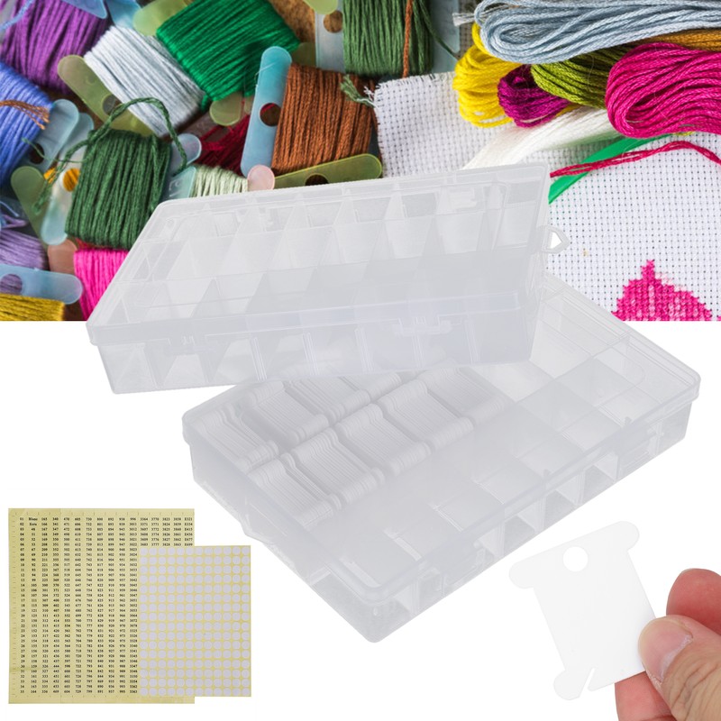 150Pcs Sewing Floss Bobbins Winding Plate Stitch Organizer Set Embroidery