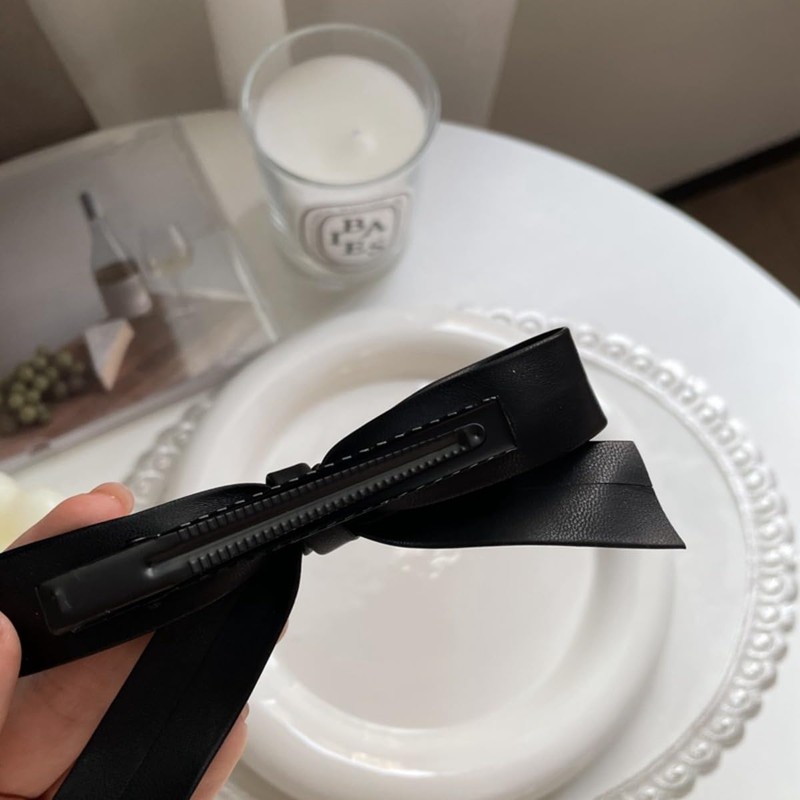 Zixui Ribbon Clip, Ribbon Rubber, Hair Pin, PU Leather, Bowknot,