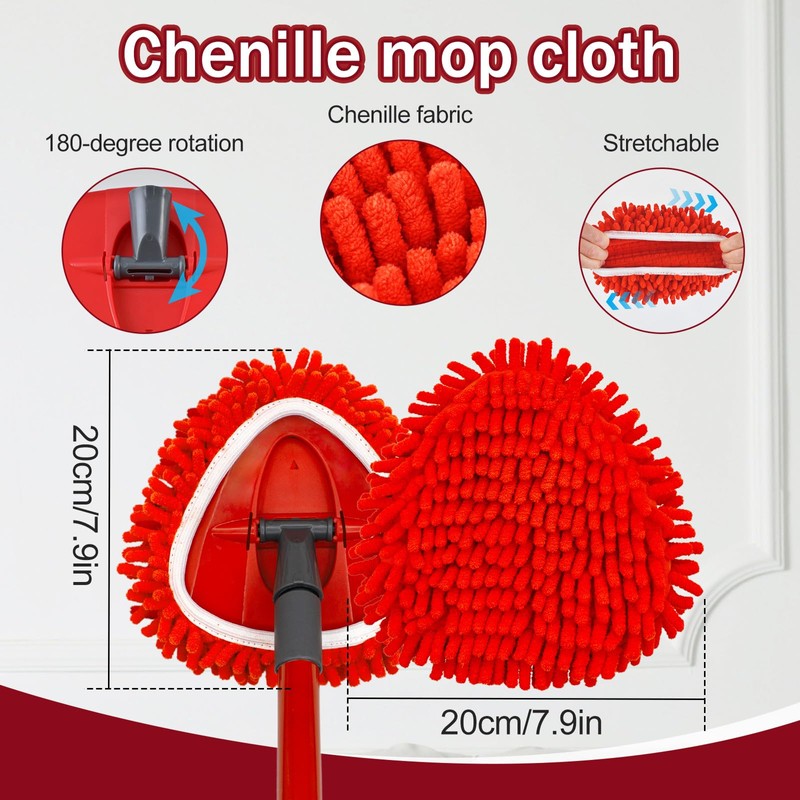 Hezane Mop Head Replacements Compatible with OCedar EasyWring, 6 Packs