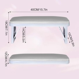 CHAOEEMY Nail Arm Rest,Foldable Manicure Hand Rest,PU Leather Nail Hand Pillow for Acrylic Nails Cushion,Nail Arm Rest for Nail Tech Manicure Salon Home,Light Grey