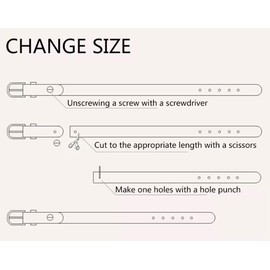 KMJI Women's Ladies Genuine Leather Waist Belt Round Buckle for Jeans Pants Casual Office Work Wear (White, M - 110cm: 32"- 36")