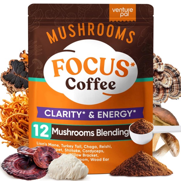 Venture Pal 12 Mushrooms Coffee Powder with Ashwagandha Lions Mane