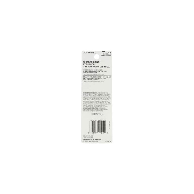CoverGirl Perfect Blend Eye Pencil, Basic Black [100], 0.03 oz
