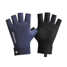 Moxiep Men's Summer Gloves, UV Protection, UPF 50+, Sun Protection, Cool Touch, Smartphone Compatible, Anti-Slip Gloves, Thin, Breathable, Quick Drying, Fingerless, Fishing, Hand Sweat, Sun Protection