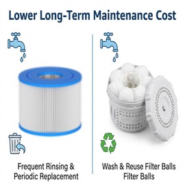 Reusable Type VI Hot Tub Filter Adapter — Converts Paper Cartridge to Filter Ball System, Compatible with Lay-Z-Spa, Coleman SaluSpa, Bestway & Intex PureSpa Type VI Filters
