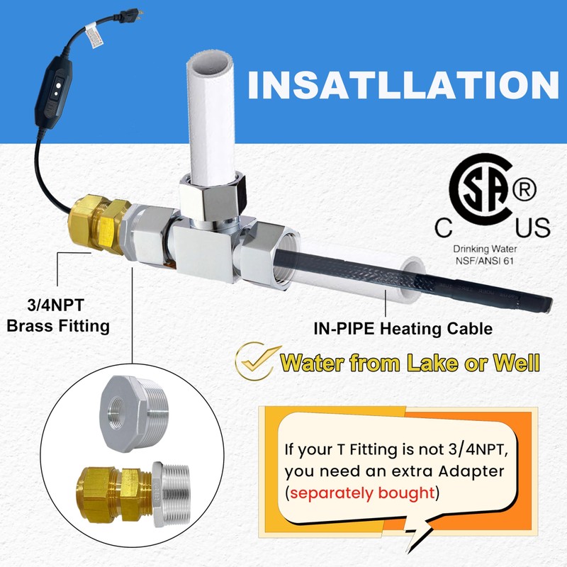 MAXKOSKO in Line Heating Cable Prevents Water Supply from Freezing,