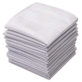 Perry Ellis Paquete de 12 pañuelos (prensa permanente blanca con cordón satinado, 16 x 16 pulgadas) - Top Quality