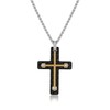 Metro Jewelry Carbon Fiber Cross Pendant Necklace for Men in