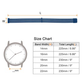 sourcing map Edelstahl-Mesh-Uhrenarmband 14mm Schnellwechsel-Verstellbares Armband mit magnetischem Verschluss für Männer und Frauen, Blau.