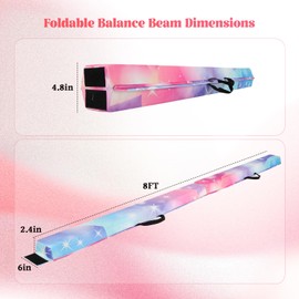 GCCSJ 8FT Balance Beam for Kids 3-5 Gymnastics Equipment Balance Equipment