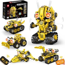 Ivrmtal 5-in-1 STEM Robot Building Kit with App & Remote Control for 6 Years+ Kids