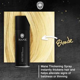 Mane Hair Thickening Spray & Root Touch Up, Hair Thickener, Hair Thickening Products for Women & Men, Conceal Hair Loss & Thinning Hair - Blond, 12 Colors (6.76 oz)