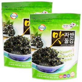 Surasang Korean Seasoned Seaweed Flakes 60g Pack of 2 - Crispy, Flavourful Snack & Topping - Perfect for Rice, Salads, and Soups