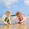Baby Strohhut, Mädchen Sommer Kinder Strandhut mit Bogen Faltbar Sonnenhut