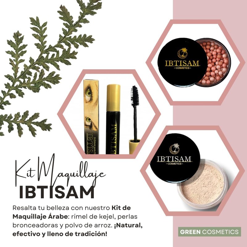 Kit de Maquillaje Básico para Mujer Ibtisam Cosméticos Naturales