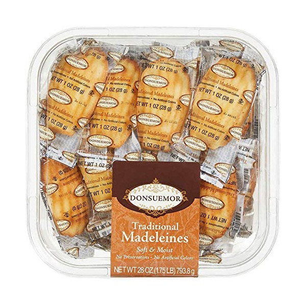 Donsuemor Traditional French Madeleines 28 Individually Wrapped - Total 28 Oz