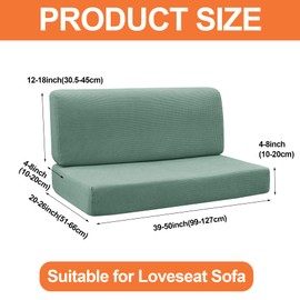 FUANGUI 2 Sets RV Dinette Cushion Covers Stretch Camper Cushion Cover Booth Seats Replacement RV Cushion Covers Washable Sofa Furniture Protector for RV Camper Car Bench Travel Trailer Couch