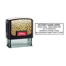 Shiny S-854 Self Inking Notary Stamp New York (Cheetah Faceplate)