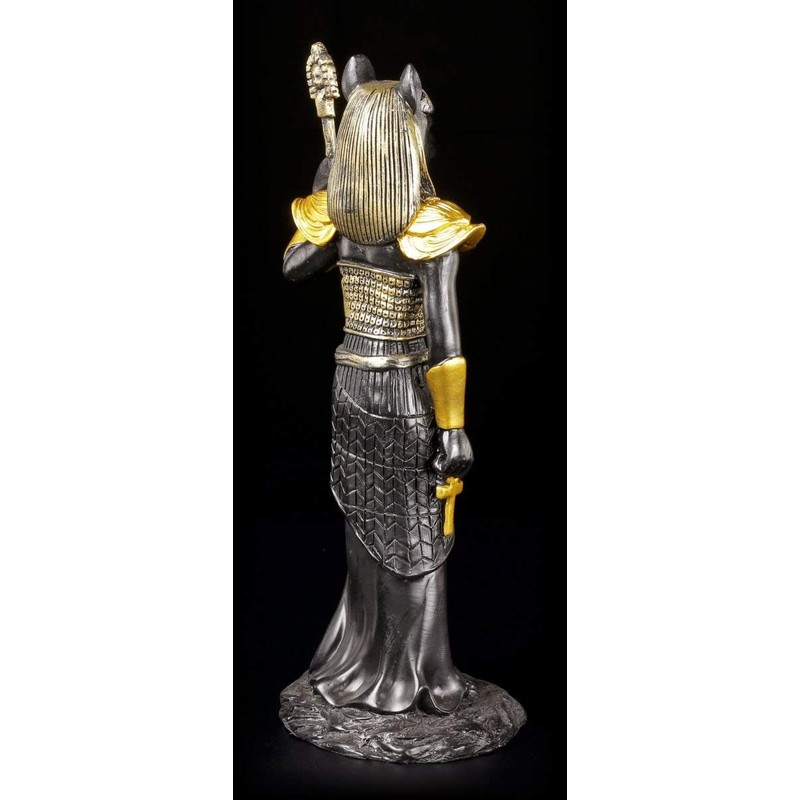 Egyptian Bastet Figurine Black Gold - Warrior Decoration Egypt Statue