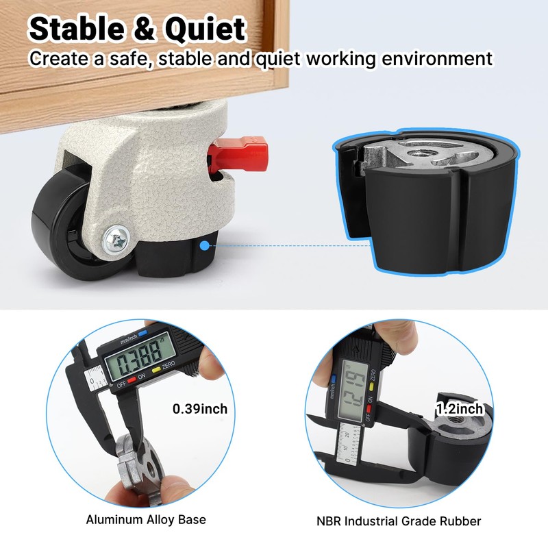 W B D WEIBIDA Leveling Casters Heavy Duty with Upgraded