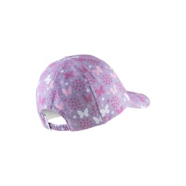 Sterntaler Baseball Cap Flowers – Girls' Peaked Cap with Floral Print – Summer Baseball Cap Elastic with Elastic Band – Sporty Baby and Children's Visor Cap, lilac, 53