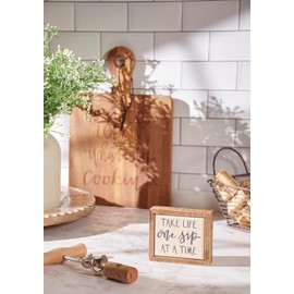 Primitives by Kathy Home Décor Inset Box Sign Box Sign Mini - One Sip, Hand Illustrated Design