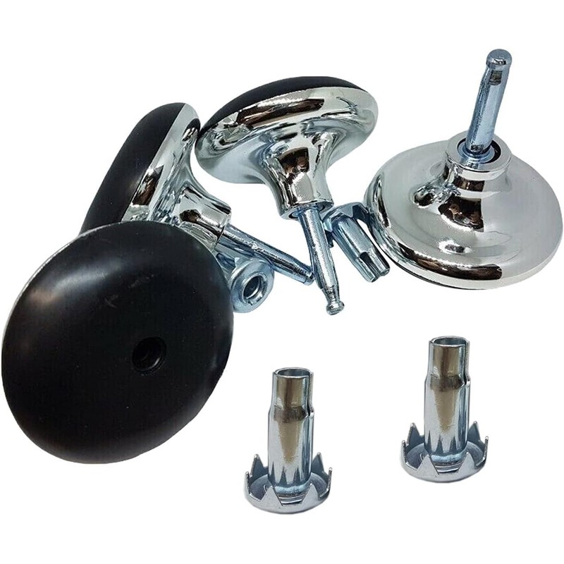Just Accessories Chrome Furniture Bed Feet Leg Glides Castors and