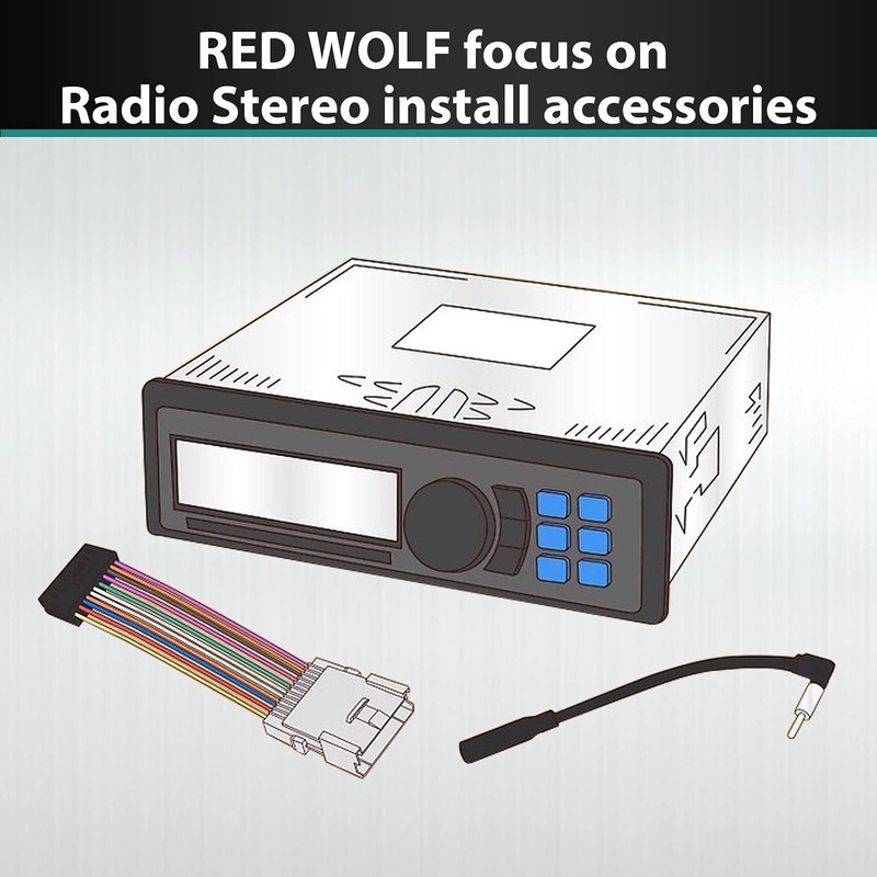 RED WOLF Car Radio Add Amplifier Subwoofer T-Harness Adapter Connector