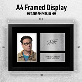 HWC Trading FR A4 Johnny Galecki Big Bang Theory Leonard Hofstadter Gifts Printed Signed Autograph Picture for TV Show Fans - A4 Framed
