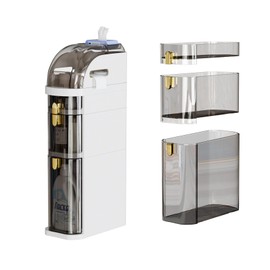 tonchean 3 Tiers Slim Bathroom Storage Cabinet,Already Assembled Waterproof Narrow Bathroom Toilet Organizer Mobile Slim Storage Cart with Wheels Clear Drawers for Small Space Gap Corner