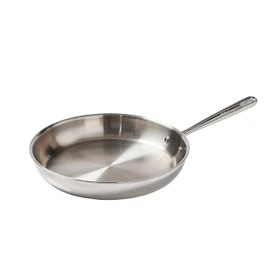 T-Fal Pro Tri-Ply Fry Pan, Stainless Steel Pan 12 inch, Induction Cookware, Oven Safe 500F, Fast & Even Heat, Professional Quality & Durability, Skillet, Cookware, Silver
