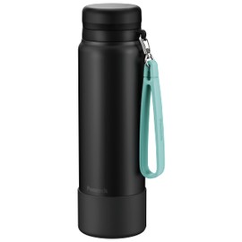 The-peacock AKD-RS101 BD Peacock Water Bottle, 0.3 gal (1 L), Thermal Insulation, Vacuum Insulated, Ice Stopping Drink, Wide Mouth, Compatible with Sports Drinks, Strap Included, Fully Washable,