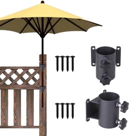 VANROUG Heavy Duty Patio Umbrella Holder Umbrella Holder Deck Railing Mount Bracket Deck Fence Balcony Patio Outdoor Patio etc (2)