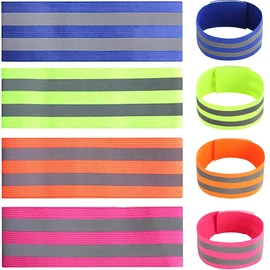 8 Pcs Reflective Arm Band for Running, High Vis Straps for Women and Men, High Visibility Running Gear Belt Strap Accessories for Outdoor Sports Night Running Cycling Jogging Safety