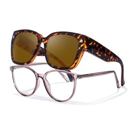 LVIOE Over Glasses Sunglasses for Women Polarised Fashion Oversized Sunglasses UV400 Protection