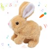 Hopearl Hopping Rabbit Interactive Electronic Pet Plush Bunny Toy with