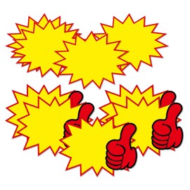 VNHATY 200pcs Explosion Stickers Fluorescent Blank Star Logo Product Labels Price Logo Retail Promotion Stickers Supermarket Price Display Labels（13 * 17cm）