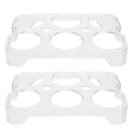 Operitacx Pack of 2 Egg Containers for Refrigerator, 6 Grid Egg Organiser Containers, Plastic Egg Holder for Fridge, Kitchen Organisation, Clear Fridge Egg Tray, Egg Holder (6 Grids)