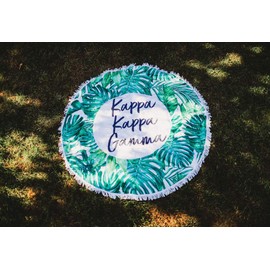 Sorority Shop Kappa Kappa Gamma - Palm Leaf - Fringe Towel - Blanket
