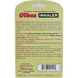 Olbas Inhaler Pack of 3 All Natural Essential Oils for Nasal Relief