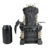 Black Holy Death Grim Reaper Sitting On Skeleton Skull Throne