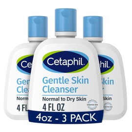 Face Wash by CETAPHIL, Hydrating Gentle Skin Cleanser for Dry to Normal Sensitive Skin, NEW 4 oz 3 Pack, Fragrance Free, Soap Free and Non-Foaming