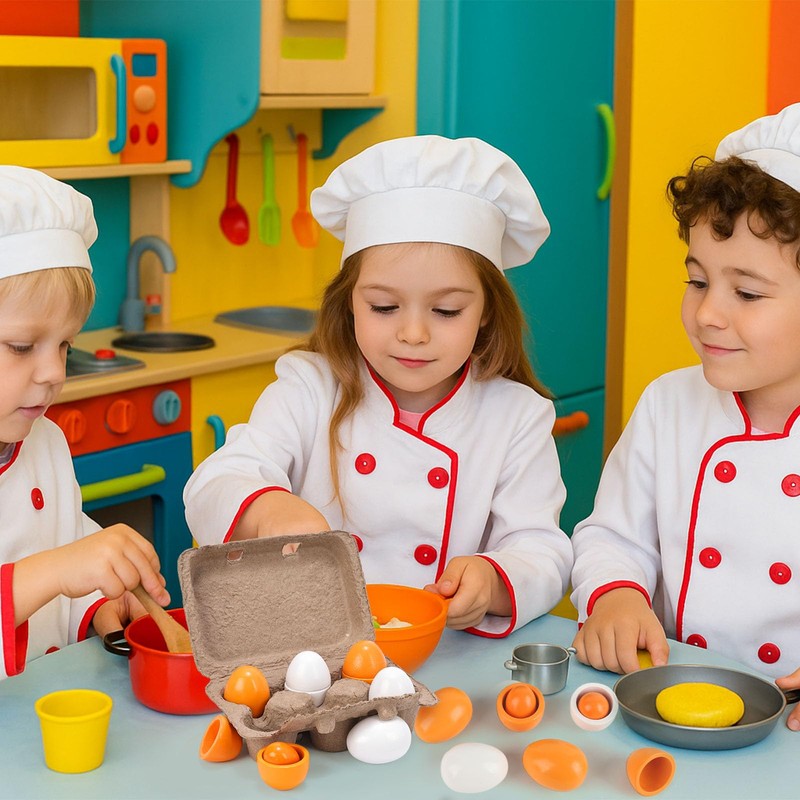 HANSGO 6PCS Play Food Sets for Kids Kitchen,Play Kitchen Accessories