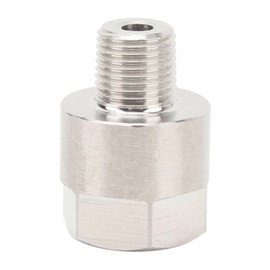 Thread Adapter 1/8 Inch NPT Male Thread to M10 x 1.0 Female Pressure Gauge Adapter Stainless Steel Oil Pressure Gauge Adapter