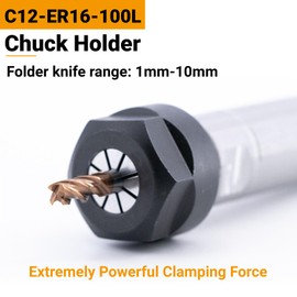 Milling Chuck C12-ER16-100L Lathe Chuck Collet Holder with Straight Shaft CNC Milling Tool Extension Turning Bar for CNC Lathe Milling