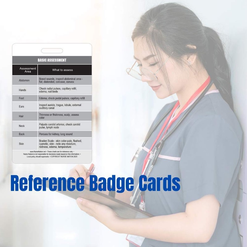 Basic Patient Assessment Reference Vertical Badge Card - Excellent Resource