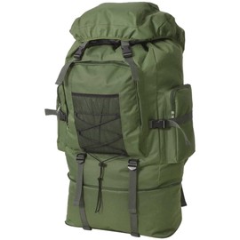 Army-Style Backpack Rucksack Travel Hiking Camping Bag Waterproof 65 L Green