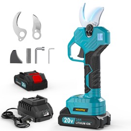 Cordless Pole Pruning Shears Compatible with Makita 18V Battery: 1.5-2 Inch Cutting Diameter Electric Pruning Shears with 2 x 2.0Ah Rechargeable Batteries - with LCD Display for Tree Branch
