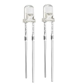 uxcell 50pcs 3mm White LED Diode Lights Clear Round Transparent 3-3.4V 20mA Super Bright Lighting Bulb Lamps Electronics Components Light Emitting Diodes